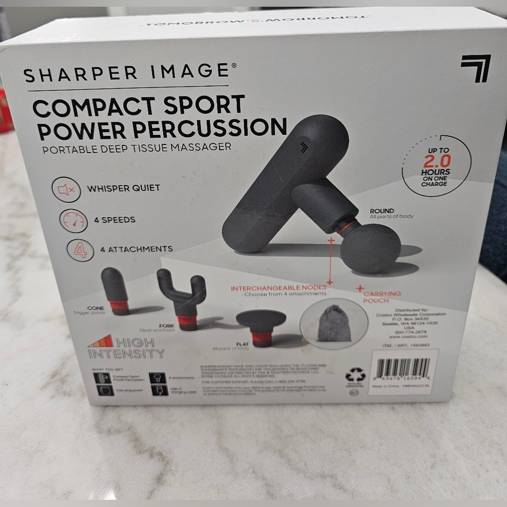 Sharper Image Compact Sport Power Percussion Portable Massager